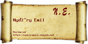 Nyáry Emil névjegykártya