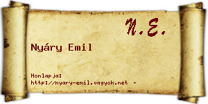 Nyáry Emil névjegykártya